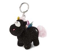 NICI- Modern Licorne Arc-en-Ciel Yin 10cm, Uni, 47370, Noir/Multicolore, 10 cm Porte-clés