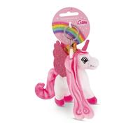 Porte-clés Lissy PONEY Licorne Tamani 10cm blanc - Pendentif animal avec anneau métallique pour accrocher aux clés, à la corde, au sac et plus encore