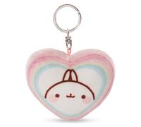 NICI Porte-clés Molang 8 cm en Forme de cœur, 48221, Blanc.