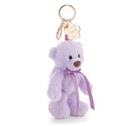 62947 Porte-clés ours Finni 13 cm avec mousqueton, Violet, Compagnon en peluche pour sac à dos ou sac, porte-clés pour petits et grands