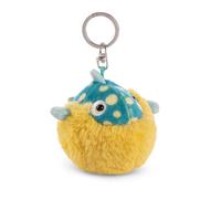 Nici Porte-clés poisson-globe Volker 8 cm jaune/bleu Porte-clés peluche