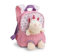 NICI Sac à Dos avec Peluche Licorne 25 cm, 21 x 26 cm, Rose, Peluche Amovible Douce et Moelleuse, Sac à Dos avec Doudou pour Enfants de 2 à 5 Ans - 62691