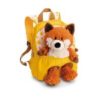 NICI Sac à Dos avec Peluche Renard 25 cm, 21 x 26 cm, Jaune, Peluche Amovible Douce et Moelleuse, Sac à Dos avec Doudou pour Enfants de 2 à 5 Ans - 62693