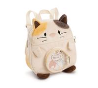 NICI Sac à dos mymochi 61822 Motif chat Angy, peluche blanc, 23×21×9 cm, bretelles réglables