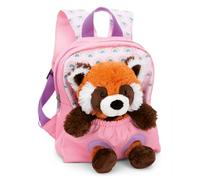 NICI Sac à Dos Rose pour Enfants 2 en 1 avec Peluche Panda Rouge 25cm - Sac à Dos pour Enfants Filles & garçons, Dos Souple & Sangles réglables - 49853