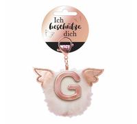 NICI Schutzengel Schutzbommel ABC-Anhänger, Buchstabe G, Taschenanhänger, Schlüsselanhänger, Bommel mit Flügeln, Plüsch, 46976
