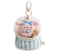 NICI Set Peluche Cochon Onk 7 cm avec Ours en Peluche et lit, Mousqueton, boîte Cadeau 8,5 × 6,5 × 10 cm - Doudou mymochi Lifestyle, Peluche Tendance Kawaii, à câliner, Jouer et Collectionner | 63453