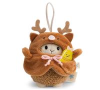 NICI Set Peluche Mouton Wools Brun 8 cm avec Cloche et Costume Renne, boîte Cadeau 8,5 × 6,5 × 10 cm - Doudou mymochi Lifestyle, Tendance Kawaii, à câliner, Jouer et Collectionner | 63429