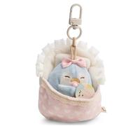 NICI Set Peluche Pingouin Waddle 7 cm avec Balle et lit, Mousqueton, boîte Cadeau 8,5 × 6,5 × 10 cm - Doudou mymochi Lifestyle, Peluche Tendance Kawaii, à câliner, Jouer et Collectionner | 63452