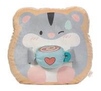 OSRAM NICI mymochi 62395 Hamster Shai en peluche, avec tasse, 35 x 33 x 12 cm, gris, compagnon stylé à câliner ou comme accessoire, pour enfants et adultes