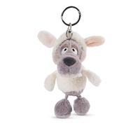 NICI Ulvy clés Loup Capuche Douillette de 10 cm-Pendentif Cordon, Trousseau et Porte Clef Doudous Peluches Animaux pour Filles et garçons, 47086, Gris/Blanc
