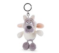 NICI Ulvy Loup Capuche Douillette Pendentif Cordon, Trousseau Clef Doudous Peluches Animaux pour Filles et garçons, 47086, Gris/Blanc, 10 cm Porte-clés