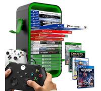 Niciksty Tour de Stockage de Jeu pour PS5/ Xbox Series S & X/Switch, Tour de Rangement Universelle pour Jeux, Étagère de Rangement pour 24 CD et 4 contrôleurs, Vert