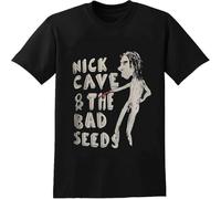 Nick Cave and The Bad Seeds T Shirt Men's Summer Crew Neck Tops Casual Short Sleeves Tee Black S