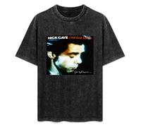 Nick Cave & The Bad Seeds Your Funeral My Trial Men and Women Vintage Washed Short Sleeve T-Shirt Streetwear Loose Casual Size M