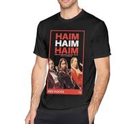 Nick Jonas Men's Comfortable Short Sleeve Shirts Crew Neck Personality Fashion T-Shirt Black Manches Courtes(3X-Large)