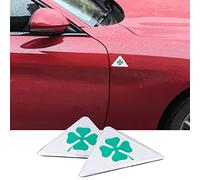 NICKAL 2 pièces Porte latérale de Voiture Porte-Bonheur trèfle Badge Autocollants pour Alfa Romeo Giulia Giulietta 159 156 Mito Stelvio 147 4C Auto Style Accessoires