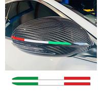 NICKAL 2 pièces Voiture rétroviseur Italie Style Autocollant pour Giulia 147 156 159 Mito Stelvio Sportiva Giulietta Accessoires