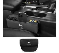 NICKAL Voiture Siège D'écart Organisateur, pour DS Wild Rubis Spirit DS3 Cabrio DS4S DS6 DS7 Crossback Cuir PU Avant Siège Remplissage Boîte de Rangement Anti-Fuite Accessoires,Black Style
