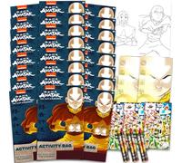 Nickelodeon Avatar le dernier maître de l'air Ensemble de cadeaux de fête d'anniversaire - Ensemble avec 24 packs de jeu d'avatar | Mini livres de coloriage, autocollants, et plus encore pour sacs à