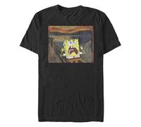 Nickelodeon Big & Tall Spongebob Squarepants Sponge Scream Men's Tops Short Sleeve Tee Shirt, Black, X-Large