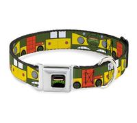 Nickelodeon Collier pour Chien avec Boucle de Ceinture de sécurité en métal Motif Tortues Ninja Classic TMNT Party Van Vert Multicolore 33 à 43 cm 3,8 cm de Large