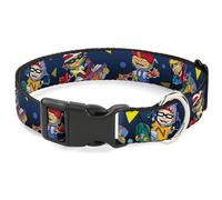 Nickelodeon Collier pour Chien avec Boucle en Plastique Motif Personnage de fusée Gris Multicolore 24 à 36 cm Largeur 1,3 cm