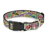 Nickelodeon Collier pour Chien avec Boucle en Plastique Motif Tortues Ninja Blanc Multicolore 24 à 36 cm Largeur 1,3 cm