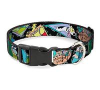 Nickelodeon Collier pour Chien avec Boucle en Plastique Style Rockos Portraits de Vie Moderne Triangles Noir Bleu 21,6 à 30,5 cm Largeur 1,3 cm
