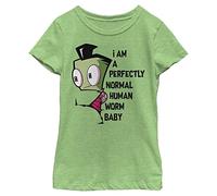 Nickelodeon Invader Zim Perfectly Normal T-shirt à manches courtes pour fille, vert pomme, Taille L