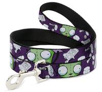 Nickelodeon Laisse pour Chien Invader Zim GIR Poses et Croquis Violet 1,2 m de Long 1,3 cm de Large