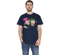 Nickelodeon - Logo Fairly Odd Parents Wanda and Cosmo in Love Unisex T Shirt, Navy, Bleu Marine, 3XL Mixte
