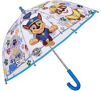 Nickelodeon Parapluie transparent Paw Patrol pour enfants garçons - Imprimé Marshall Chase et Rubble - Dôme coupe-vent avec ouverture de sécurité - 65 cm, bleu
