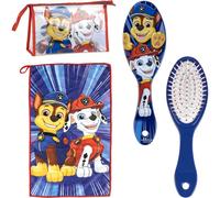 Trousse de Toilette de Voyage avec Peigne, Serviette et Sac de Paw Patrol - Trousse de Toilette Paw Patrol pour Voyage ou école, Rouge/Bleu, Trousse de Toilette Transparente avec Fermeture éclair