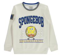 Nickelodeon Sweat-shirt à col rond Bob l'éponge pour garçon - Bob l'éponge, Patrick, Mr Krabs Plankton Chenille Patch Sweatshirt
