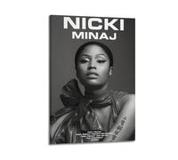 Nicki Minaj Impression sur toile avec signature limitée - Couverture de l'album - Affiche de couverture de musique - Pop Hip Hop Rap - Décoration murale pour fille et garçon - 20 x 30 cm - Cadre
