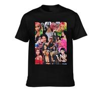 Nicki Music Minaj Shirt Homme Col Rond Manches Courtes T-shirt Mode Polyvalent Coton Tops Noir, Noir , XL