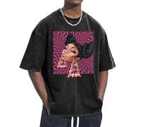Nicki Rapper Singer Minaj T-shirt vintage délavé à épaules tombantes - T-shirt décontracté à manches courtes pour hommes, t-shirt graphique de rappeur tendance, cadeau pour les fans de musique Medium