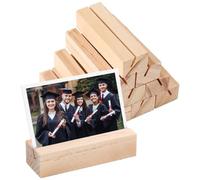 NICKLIN Porte Carte Bois,12 Pièces Porte Menu Mariage,Support Titulaire en Bois,Porte Photo de Menu Postales Réutilisable pour Mariages,Restaurants,Conférences et Fêtes