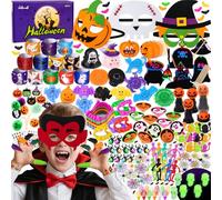 nicknack 210Pcs Halloween Lot Jouet Cadeau Anniversaire Enfant, 25Types Halloween Jouets pour Pinata Remplissage de Petits Cadeaux Invités Anniversaire pour Garçons et Filles