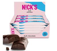 NICKS Barre Keto Chocolat Noir Sans Sucre Ajouté, Vegan, Sans Gluten, Sans Huile De Palme, Low carb |107 kcal,1g Net carbs (15 x 25g)