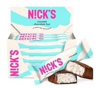 NICKS Barre Keto Noix de Coco au Chocolat Sans Sucre Ajouté, Sans Gluten, Sans Huile de Palme, 175 Calories, 2 g Glucides nets, Low carb Coconut chocolate bar (15x40g)