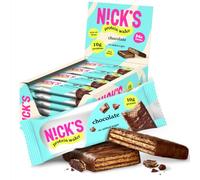 NICKS Barre protéinée Sans Sucres Ajoutés, Gaufrette proteinée, Biscuit Lowcarb, Sans Gluten | 25% de protéines | 198 calories | Chocolat, 40 g X 24