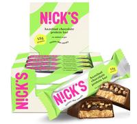 NICKS Barres protéinées à faible teneur en glucides, Noisette - 15 g de protéines - 209 calories - céto - low carb - Nougat au chocolat - Sans sucre ajouté - Sans gluten (12 keto protein bars x 50 g)