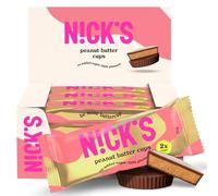NICKS Peanut Butter Cups, chocolats au beurre de cacahuète à faible teneur en glucides avec chocolat et crème d'arachide sans sucre ajouté, 1,8 glucides nets, 1,1 g de sucre, snack Keto, 12x30g (2x1)
