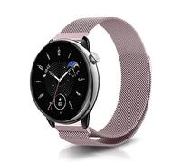 NicMool 20MM Métal Bracelet pour Amazfit T-Rex 3 Pro 44mm/Active 2 Square/Active 2/Active/GTR Mini, Bracelet Magnétique en Acier Inoxydable Tissé pour Amazfit Bip 3/Bip 3 Pro/GTS 3/2e - Rose