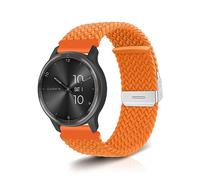 NicMool 20MM Nylon Bracelet pour Garmin Approach S50/S44/Forerunner 570 42mm/165/165 Music, Hommes Femmes Bracelet Élastique Tressée pour Garmin Vivoactive 6/5/vívomove Trend - Orange