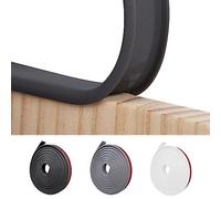 NiCoLa Bande de placage autocollante en TPE flexible en forme de U pour meubles de table, armoires, chaises, étagères, restauration (noir, 20 mm)