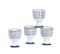 Nicola Printemps Porcelaine Petit déjeuner coquetiers en Fleur Bleue Imprimer - Lot de 4