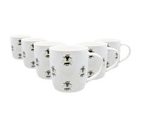 Nicola Spring 350ml Simply Home Tasses en Grès - Abeille Multi - 6x Grand Réutilisable Mignon Céramique Coloré Café Boissons Chaudes Ensemble de Thé avec Poignée | Cadeaux pour Hommes et Femmes